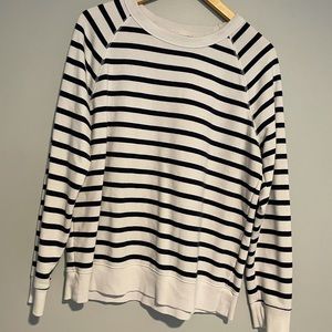 White and navy striped sweater